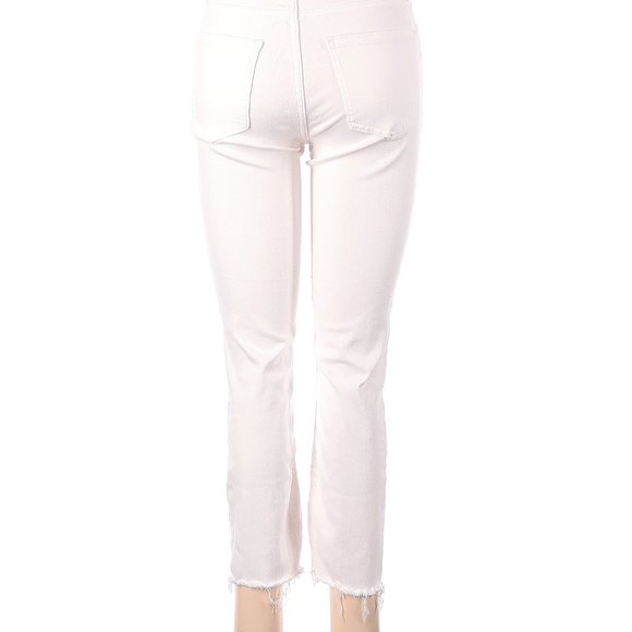 0293 Lauren Conrad white jeans with fringe hem Sz 4 - Picture 3 of 8